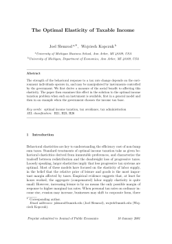 The Optimal Elasticity of Taxable Income