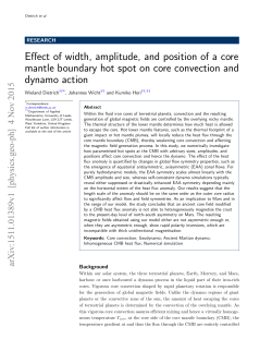 Effect of width, amplitude, and position of a core mantle boundary