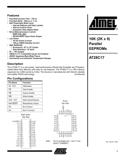 AT28C17 16K (2K x 8) Parallel EEPROMs