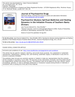 Psychoactive Ubulawu Spiritual Medicines and Healing Dynamics in