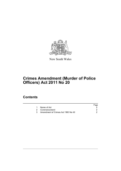 Crimes Amendment (Murder of Police Officers) Act 2011