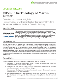 CH509: The Theology of Martin Luther
