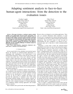 Adapting sentiment analysis to face-to-face human