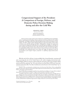 Congressional Support of the President: A Comparison of Foreign