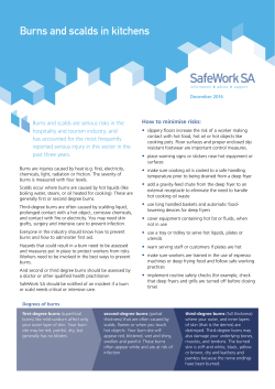 Burns and scalds in kitchens