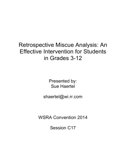 Retrospective Miscue Analysis Handout