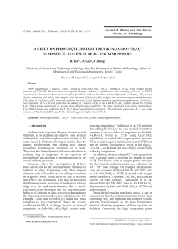 A STUDY ON PHASE EQUILIBRIA IN THE CaO-Al2O3-SiO2