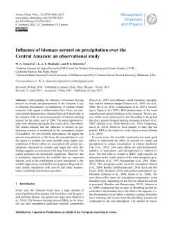 Influence of biomass aerosol on precipitation over the Central