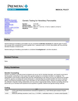 12.04.99 Genetic Testing for Hereditary Pancreatitis