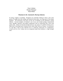 (October 2008)`Titanium in the Automotive Racing Industry`