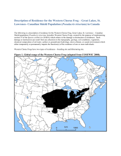 Description of Residence for the Western Chorus Frog &ndash; Great