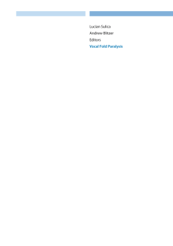 Lucian Sulica Andrew Blitzer Editors Vocal Fold Paralysis
