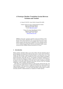 A Prototype Machine Translation System Between Turkmen and