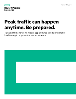 Peak traffic can happen anytime. Be prepared. business white paper