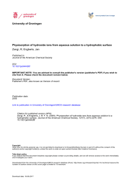 University of Groningen Physisorption of hydroxide ions from