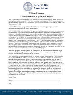 Speaker Release Form - Federal Bar Association