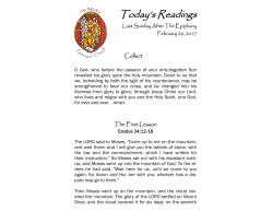 Today`s Readings