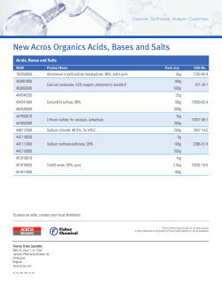 New Acros Organics Acids, Bases and Salts