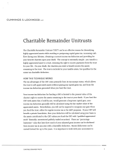 Memo on Charitable Remainder Trusts