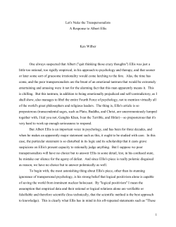 1 Let`s Nuke the Transpersonalists A Response to Albert Ellis Ken