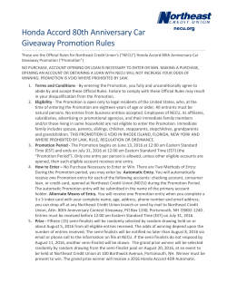 Car Giveaway Promotion Rules-Final