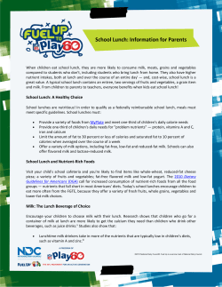 School Lunch: Information for Parents