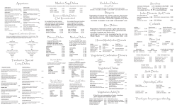 our diverse menu - Jewel of India Restaurant Inc.