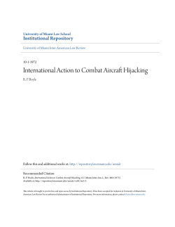 International Action to Combat Aircraft Hijacking