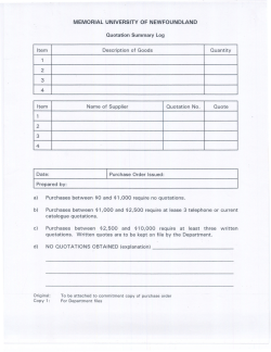quotation summary log