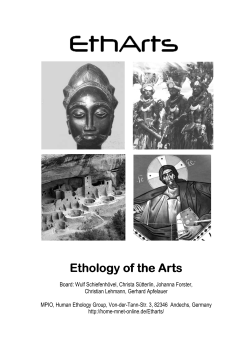 Ethology of the Arts Ethology of the Arts