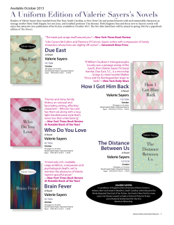 A Uniform Edition of Valerie Sayers`s Novels