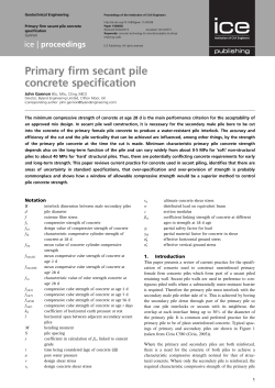 Primary firm secant pile concrete specification