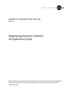 Negotiating Domestic Violence: An Exploratory Study