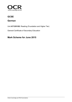 Mark scheme - Unit A713 - Reading - June
