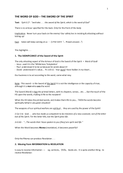 the word of god &ndash; the sword of the spirit