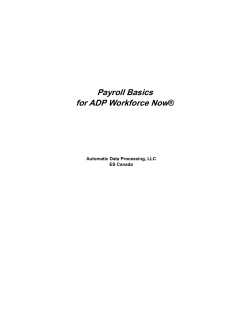 Payroll Basics for ADP Workforce Now