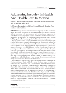 Addressing Inequity In Health And Health Care In Mexico
