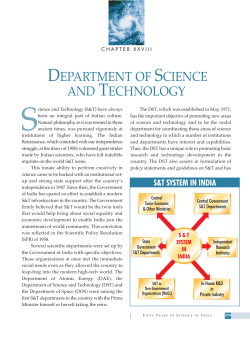 DEPARTMENT OF SCIENCE AND TECHNOLOGY