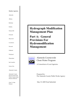 Hydrograph Modification Management Plan Part A: General