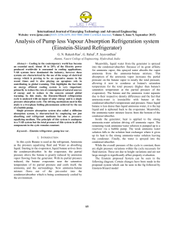 Analysis of Pump less Vapour Absorption Refrigeration