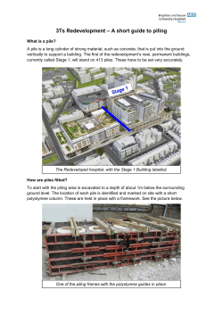 3Ts Redevelopment &ndash; A short guide to piling