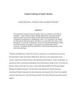 Limited Arbitrage in Equity Markets - people.hbs.edu