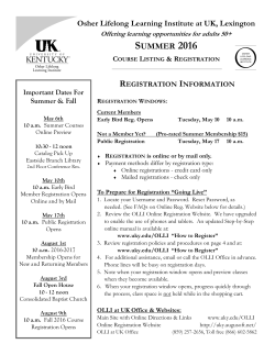 summer 2016 - University of Kentucky