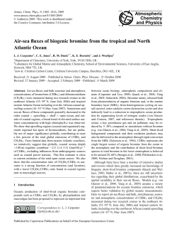 Air-sea fluxes of biogenic bromine from the tropical and North