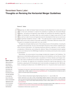 Seventeen Years Later: Thoughts on Revising the Horizontal Merger
