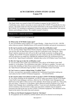 ACM CERTIFICATION STUDY GUIDE Canon T3i