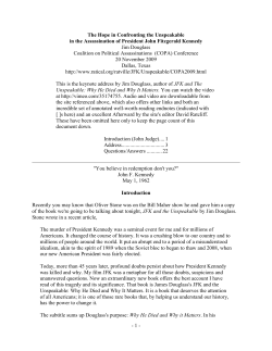 The Hope in Confronting the Unspeakable in the Assassination of