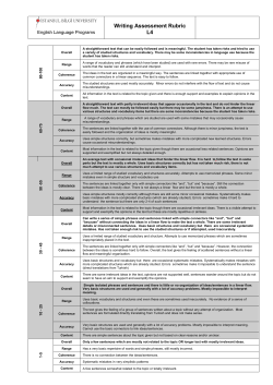 B2 Writing Assessment Global Scale