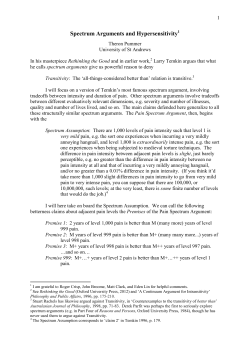 Spectrum Arguments and Hypersensitivity