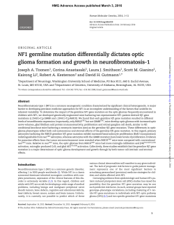 NF1 germline mutation differentially dictates optic glioma formation